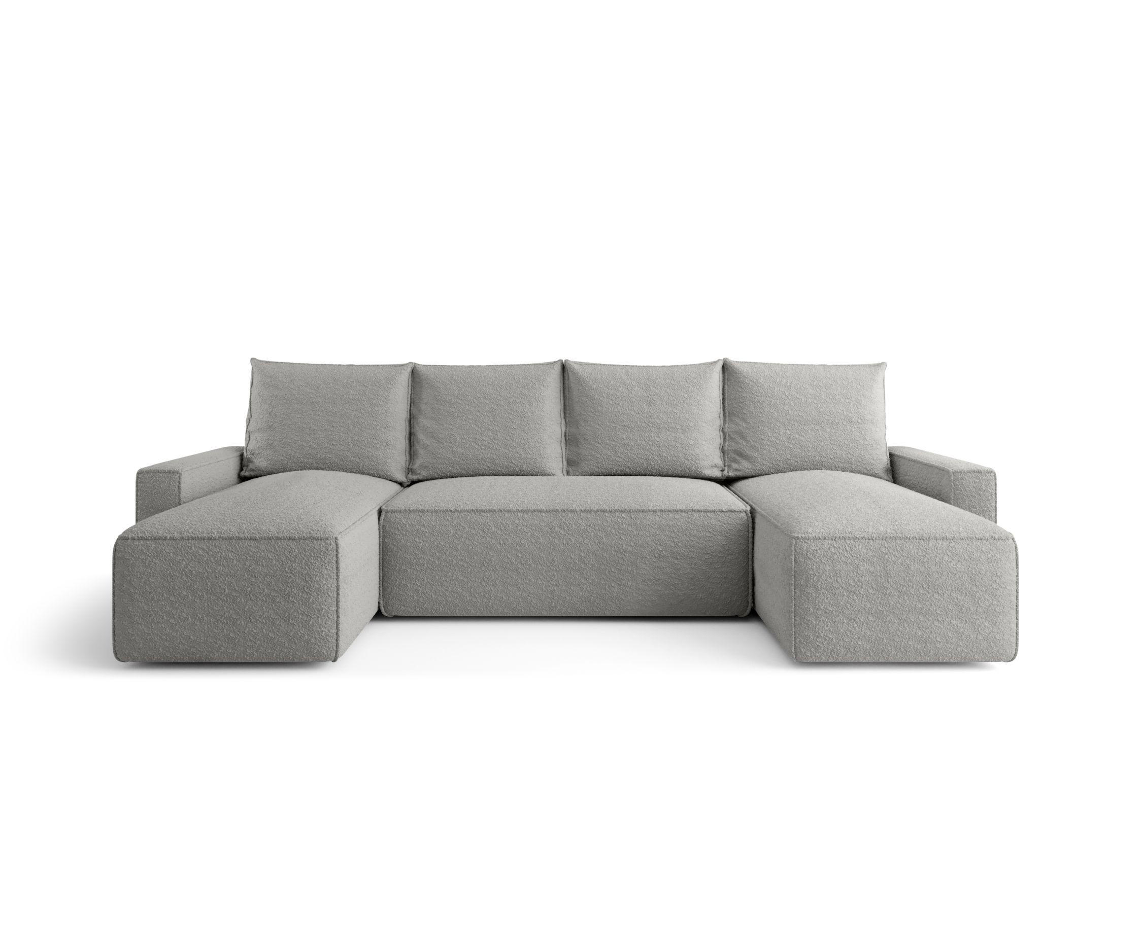 WOHNLANDSCHAFT mit Schlaffunktion SAVIO U Quelle 83 - Grau, Textil (300/75/140cm) - Bedante