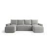 WOHNLANDSCHAFT mit Schlaffunktion SAVIO U Quelle 83 - Grau, Textil (300/75/140cm) - Bedante