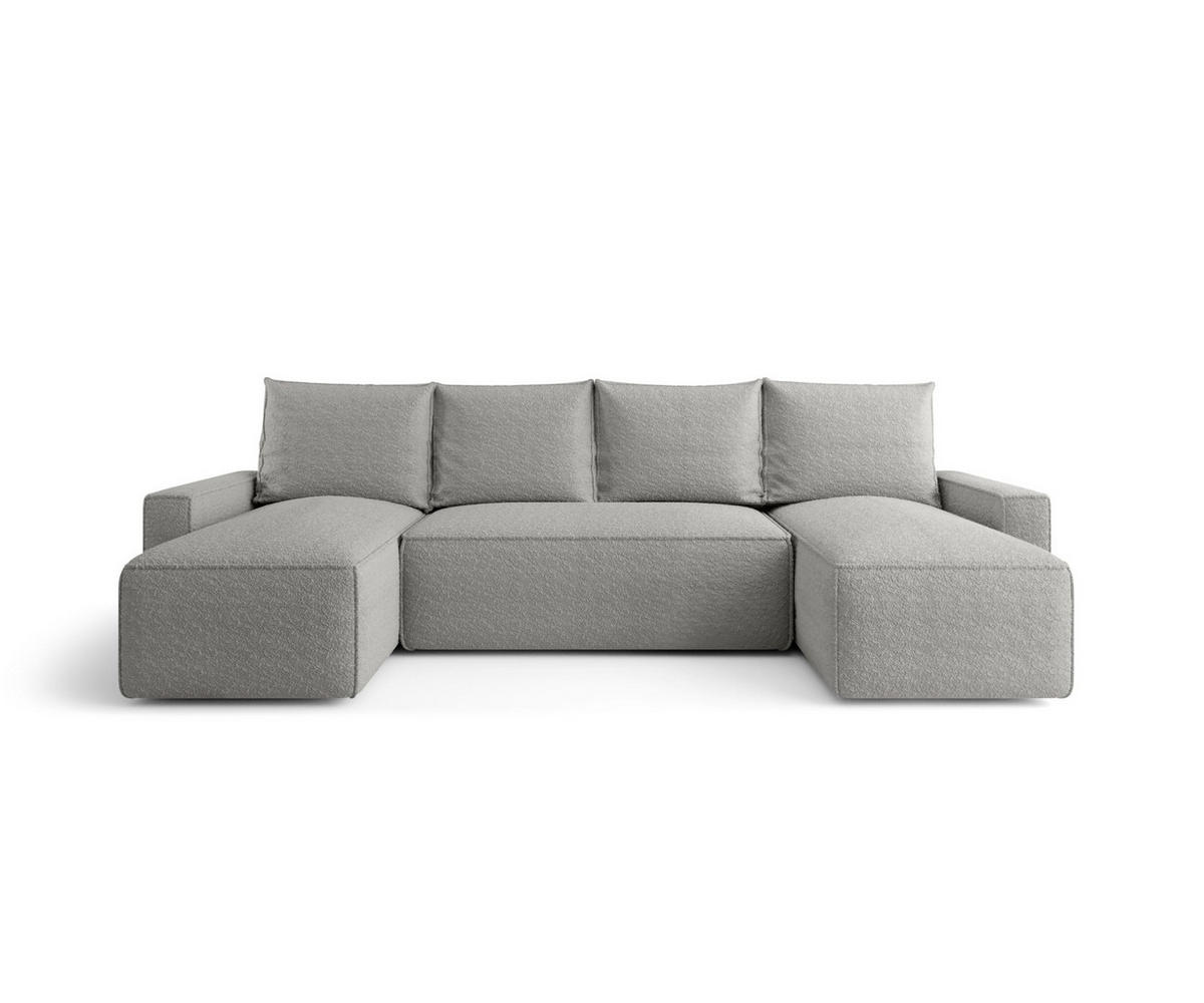 WOHNLANDSCHAFT mit Schlaffunktion SAVIO U Quelle 83 - Grau, Textil (300/75/140cm) - Bedante