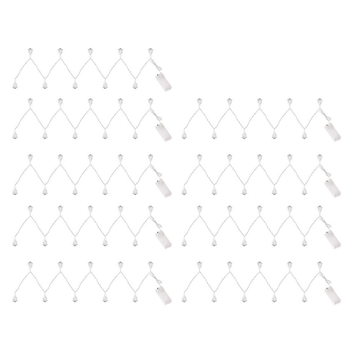 LED Dekoleuchte Lichterkette Silber Kristall Design - Silberfarben, Kunststoff (120/2.2/2.7cm) - Globo Lighting