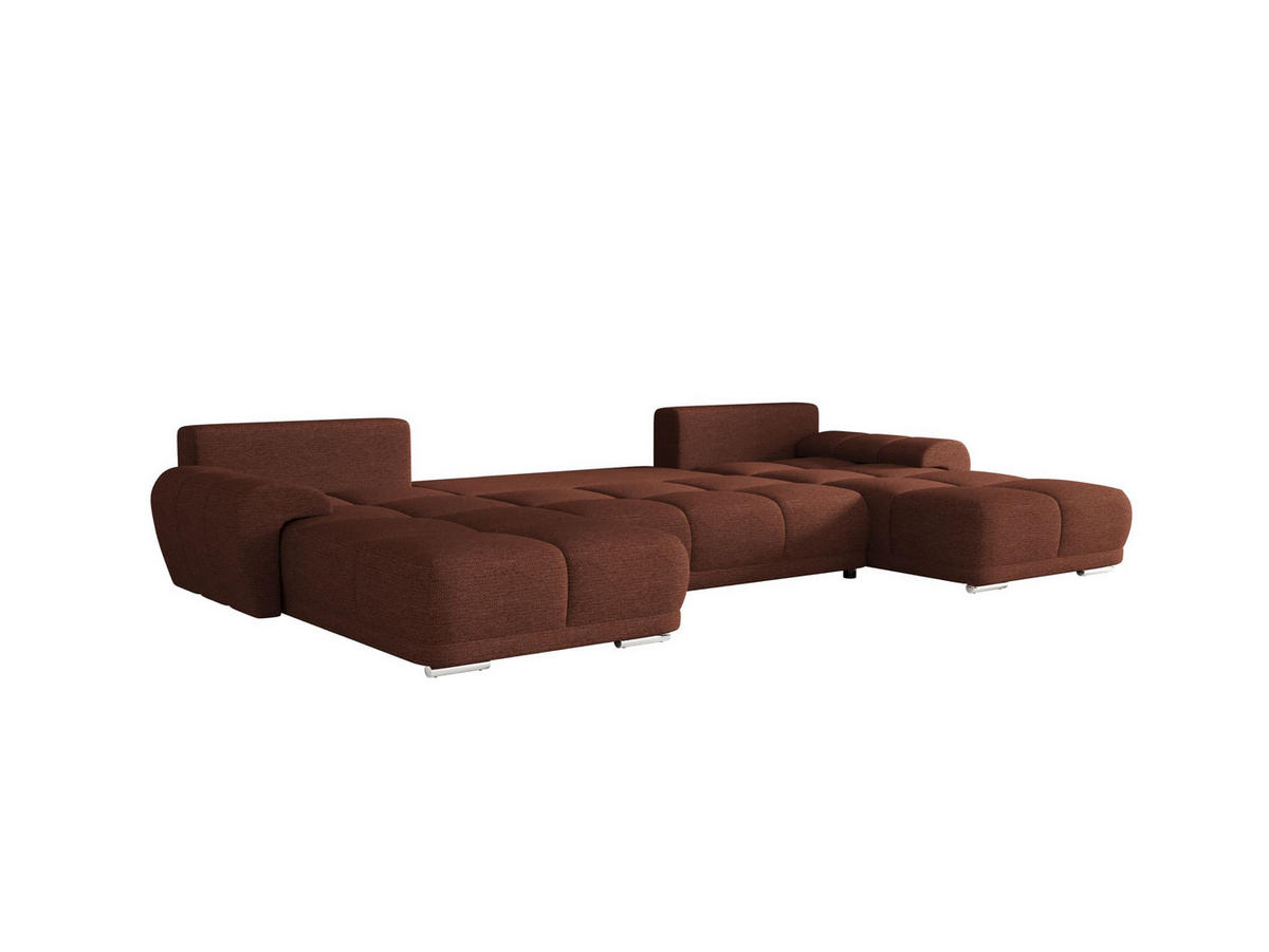 ECKSOFA BEGA U Links ARAGON 59 mit Schlaffunktion - Hellbraun, Textil (372/87/185cm) - Bedante