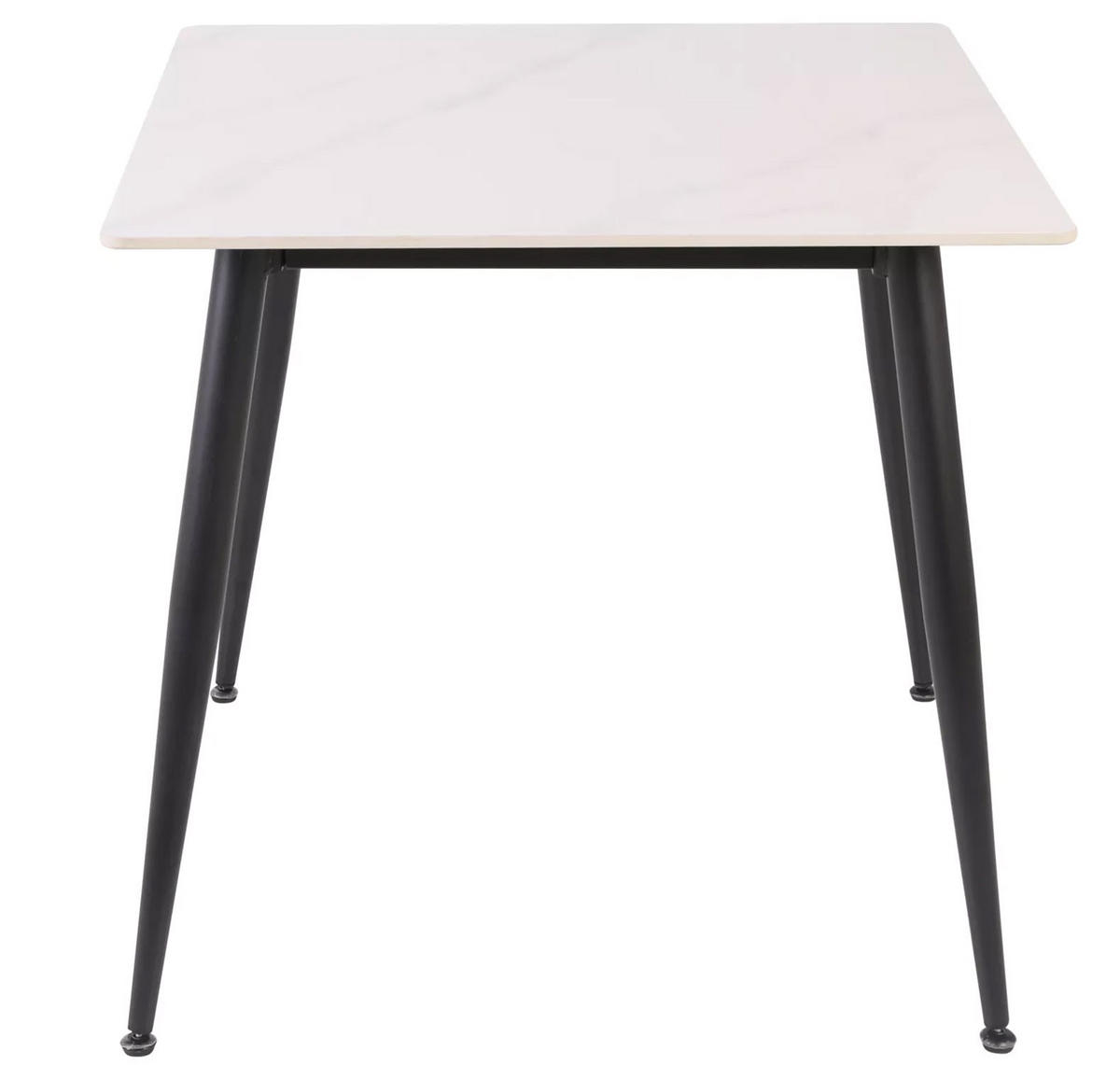 ESSTISCH Rion Marmor Weiß 80 / 80 / 76cm - Schwarz/Weiß, Holz/Keramik (80/80/76cm) - Feldmann-Wohnen