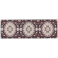 KURZFLOR-TEPPICH Schwarz 80/240 cm Aritas - Beige/Rot, Textil (80/240cm) - Beliani