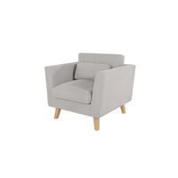 SESSEL Mario Silber Microfaser - Silberfarben/Naturfarben, Holz/Textil (96/90/89cm) - S-Style Möbel