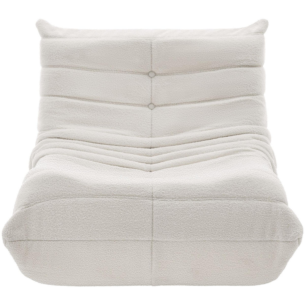 RELAXSESSEL Logo, 95 x 100 x 75 cm, Bouclé creme - Creme, Textil (95/75/100cm) - tectake