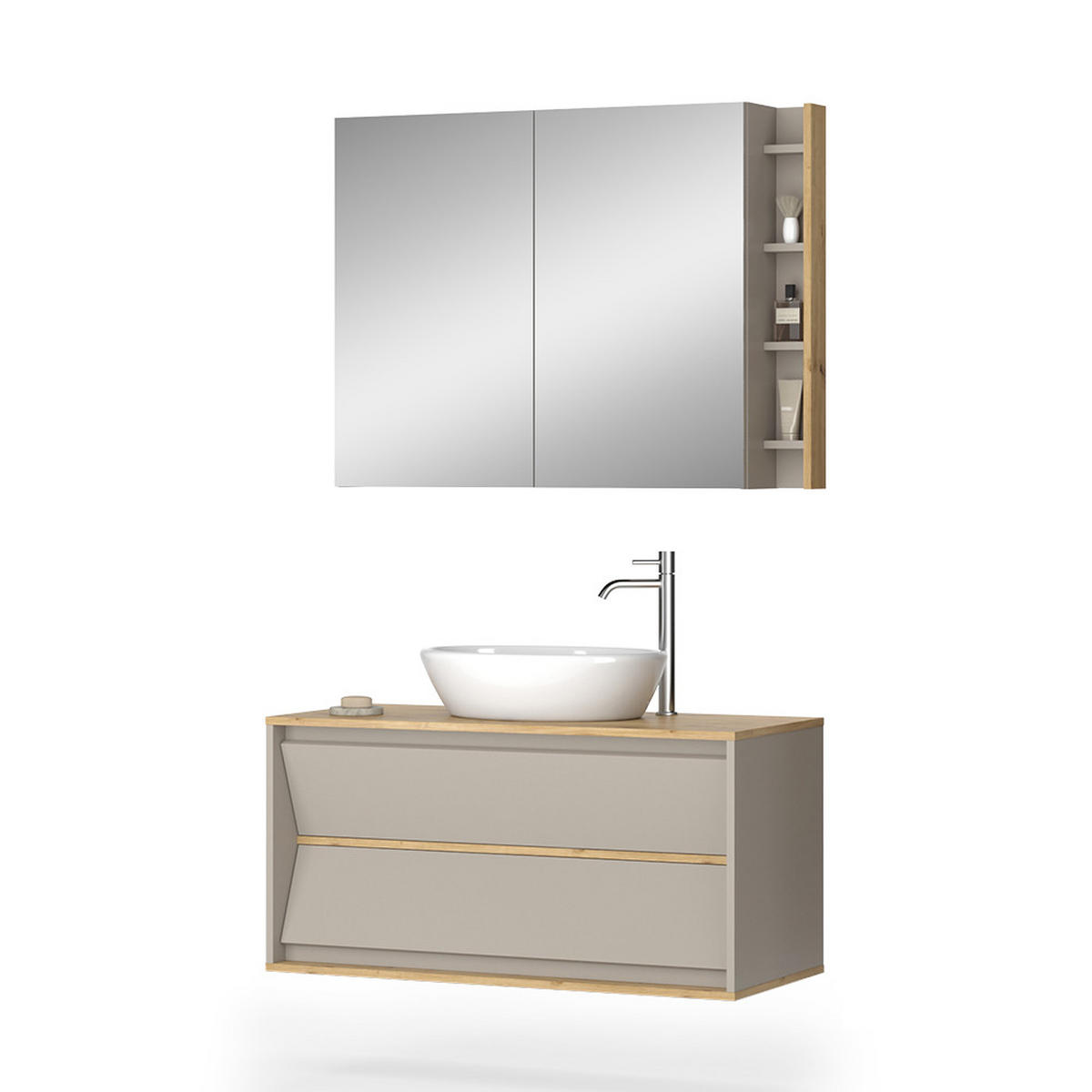 KOUPELNOVÝ NÁBYTEK Edelin Kašmír - kašmírová/světle šedá, kompozitní dřevo (100/50/45cm) - Vicco