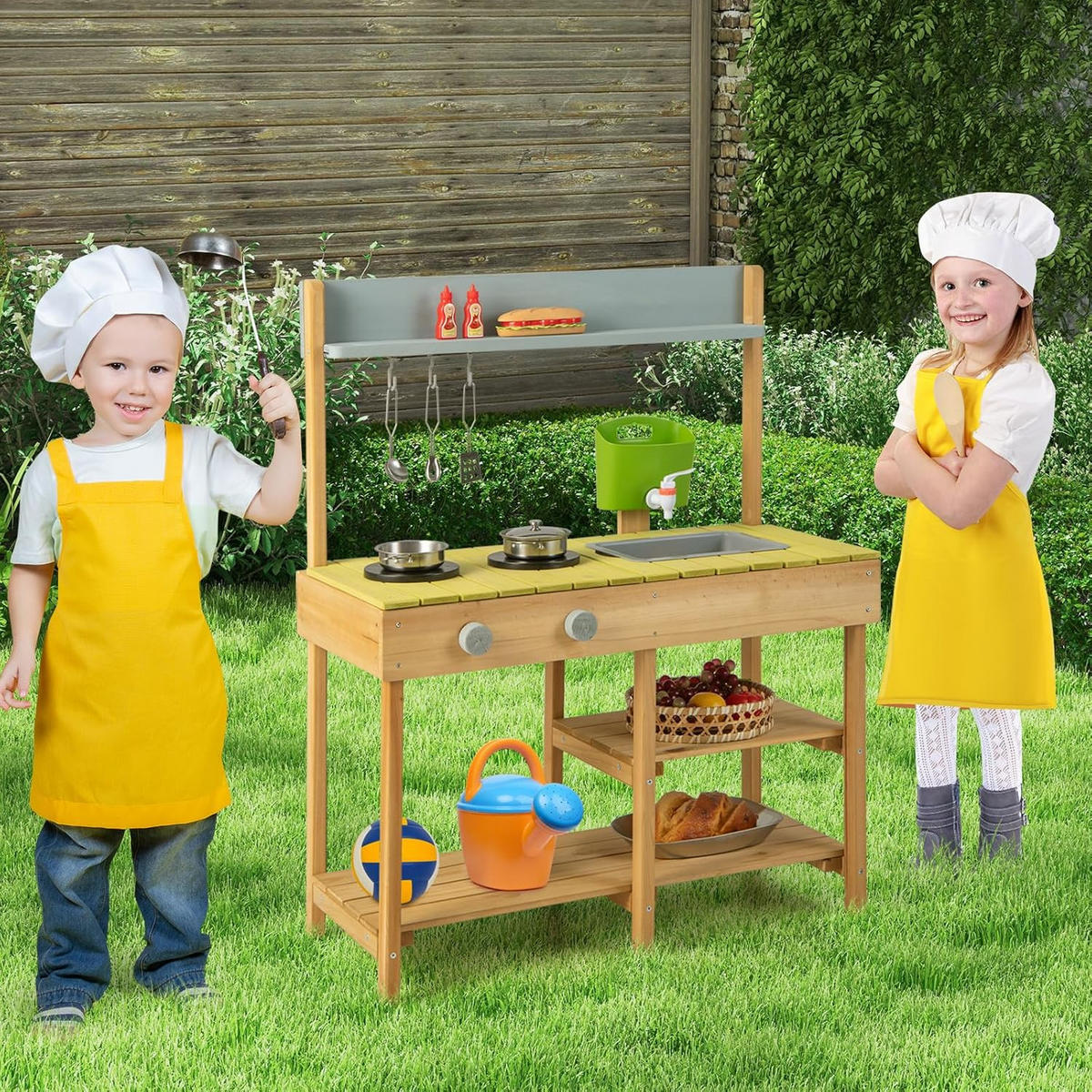 MATSCHKÜCHE Kinder Outdoor Multicolor - Multicolor, Holz (75/92/35cm) - COSTWAY