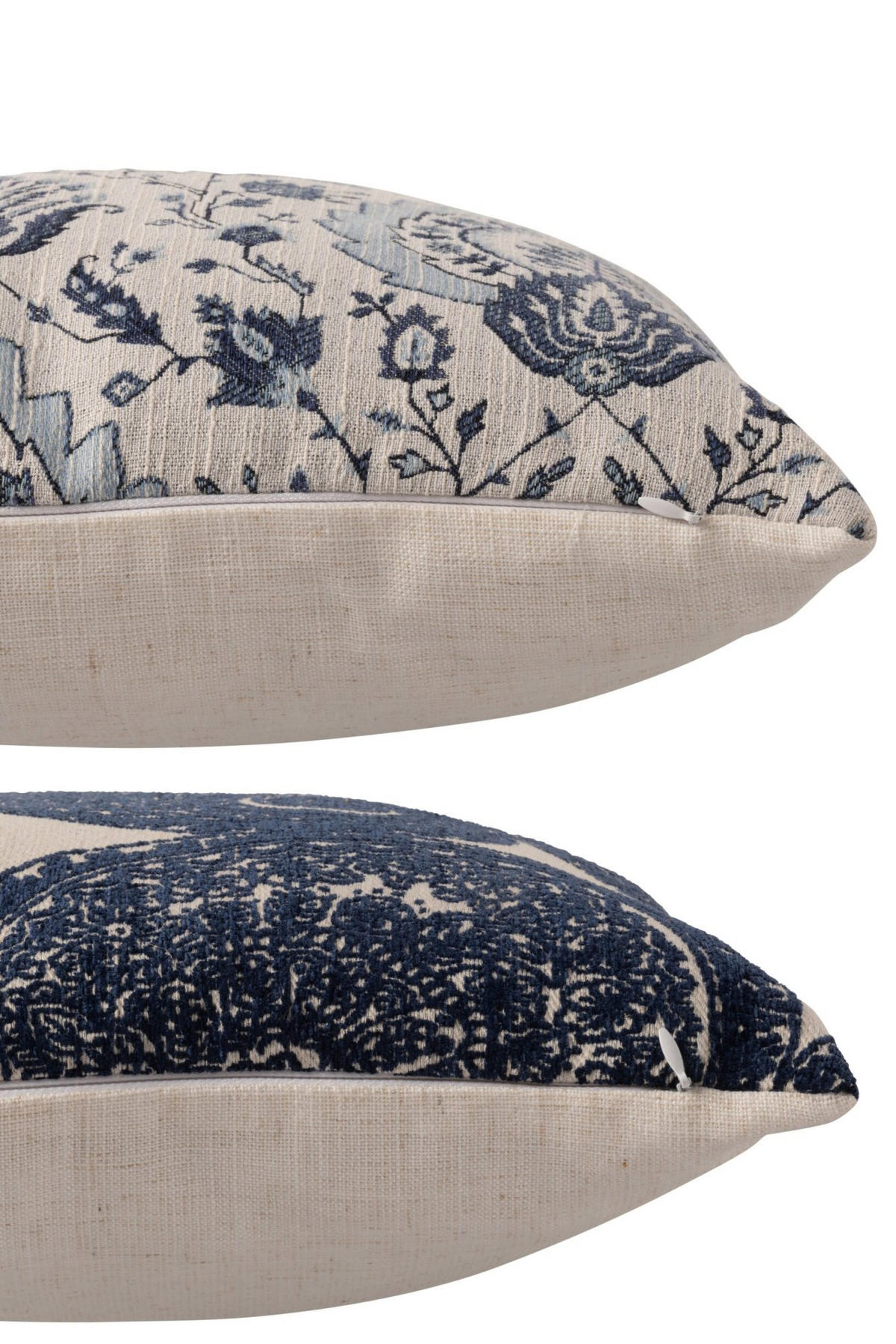 KISSEN BLUMENMUSTER VIERECKIG Blau - Blau, Textil (45/45cm) - J-Line