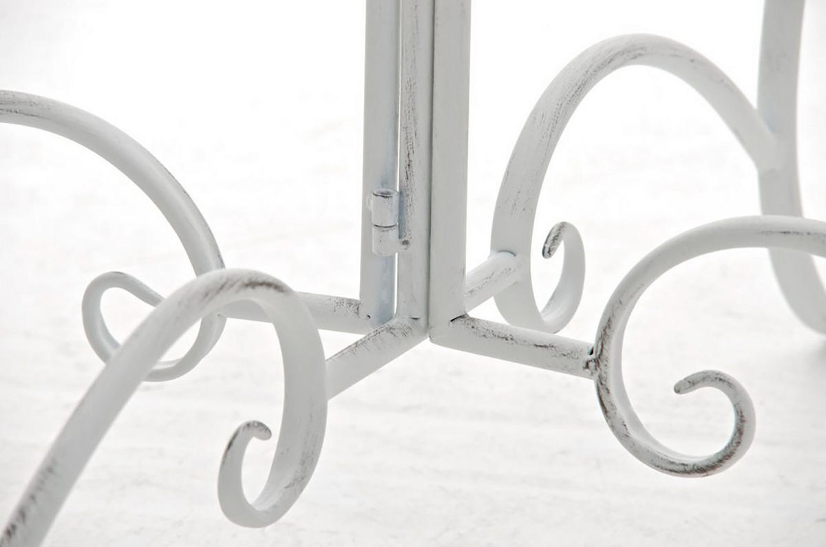GARTENTISCH rund Ø90 cm Metall antik weiß - Weiß, Metall (90/90/69cm) - CLP