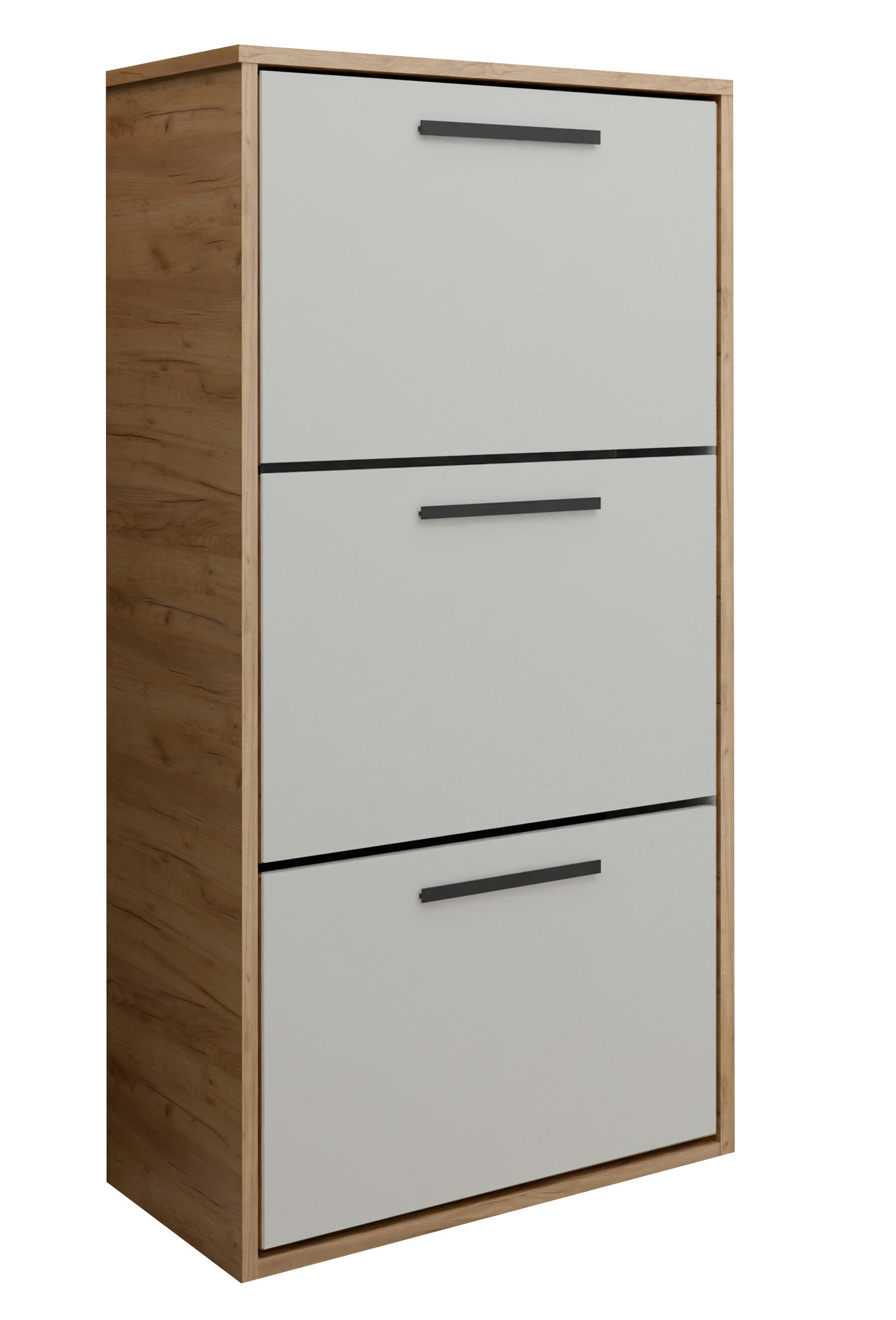 SCHUHSCHRANK Asper Craft Eiche Gold & Weiß - Honigeiche/Weiß, Holzwerkstoff (59/114.6/24cm) - Kier Furniture