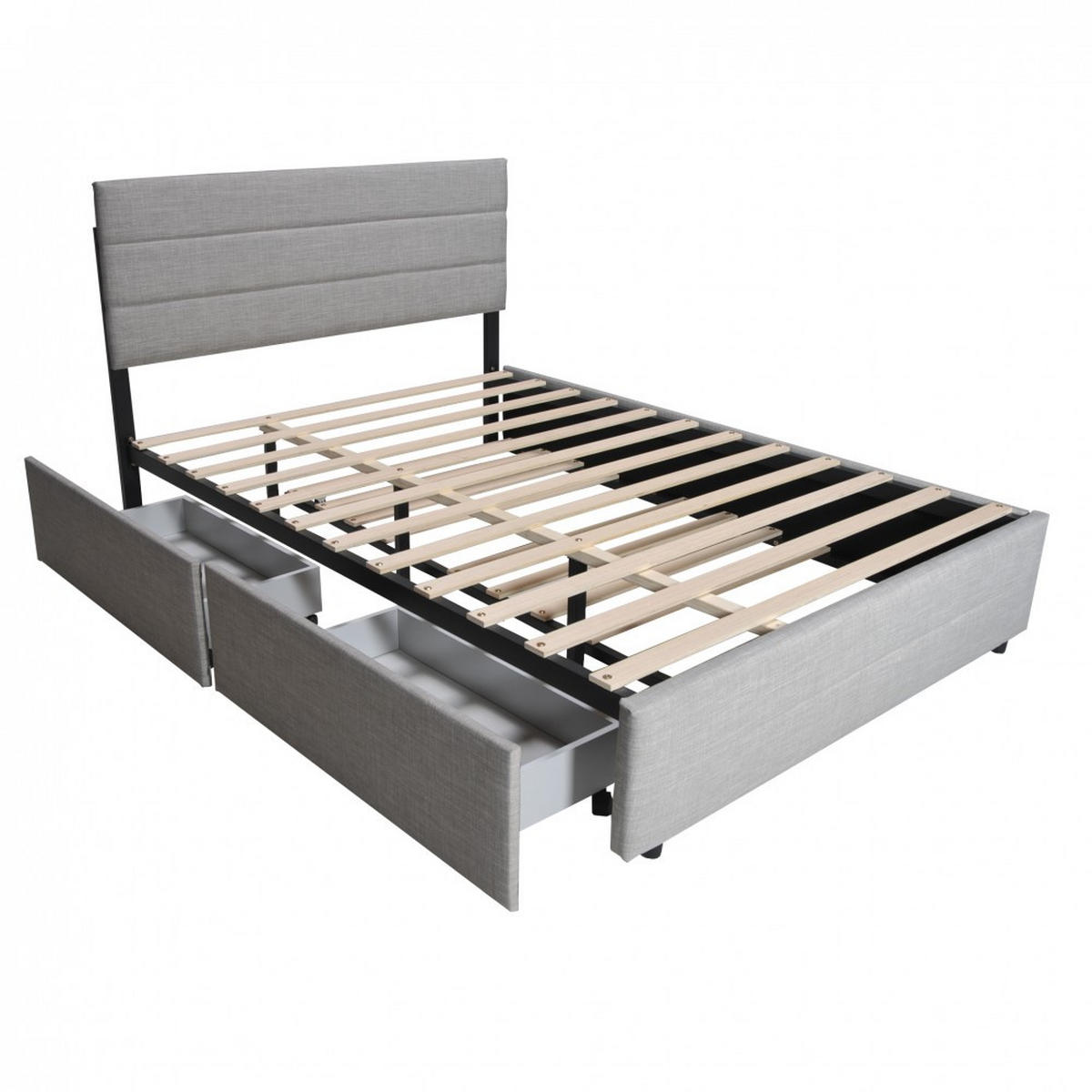 BETT mit Schubladen und Bett-Schublade/ Bett PALERMO 140x200- Hellgrau - Grau, Holzwerkstoff (140/190cm) - Weber Industries