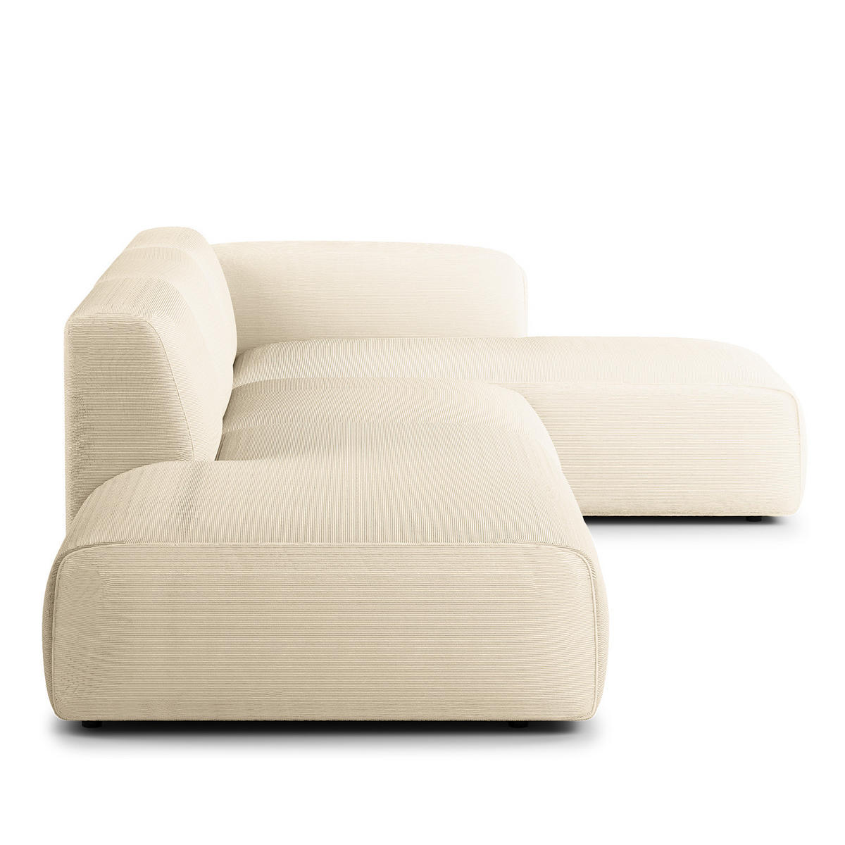 ECKSOFA mit Chaiselongue - Beige/Schwarz, Kunststoff/Textil (290/173cm) - home24