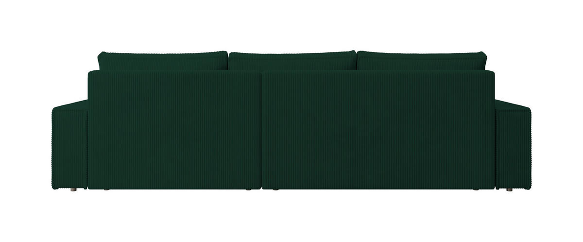 ECKSOFA Alice mit Bettkasten und Schlaffunktion, Cordstoff in L-Form - Grün, Textil (289/184cm)