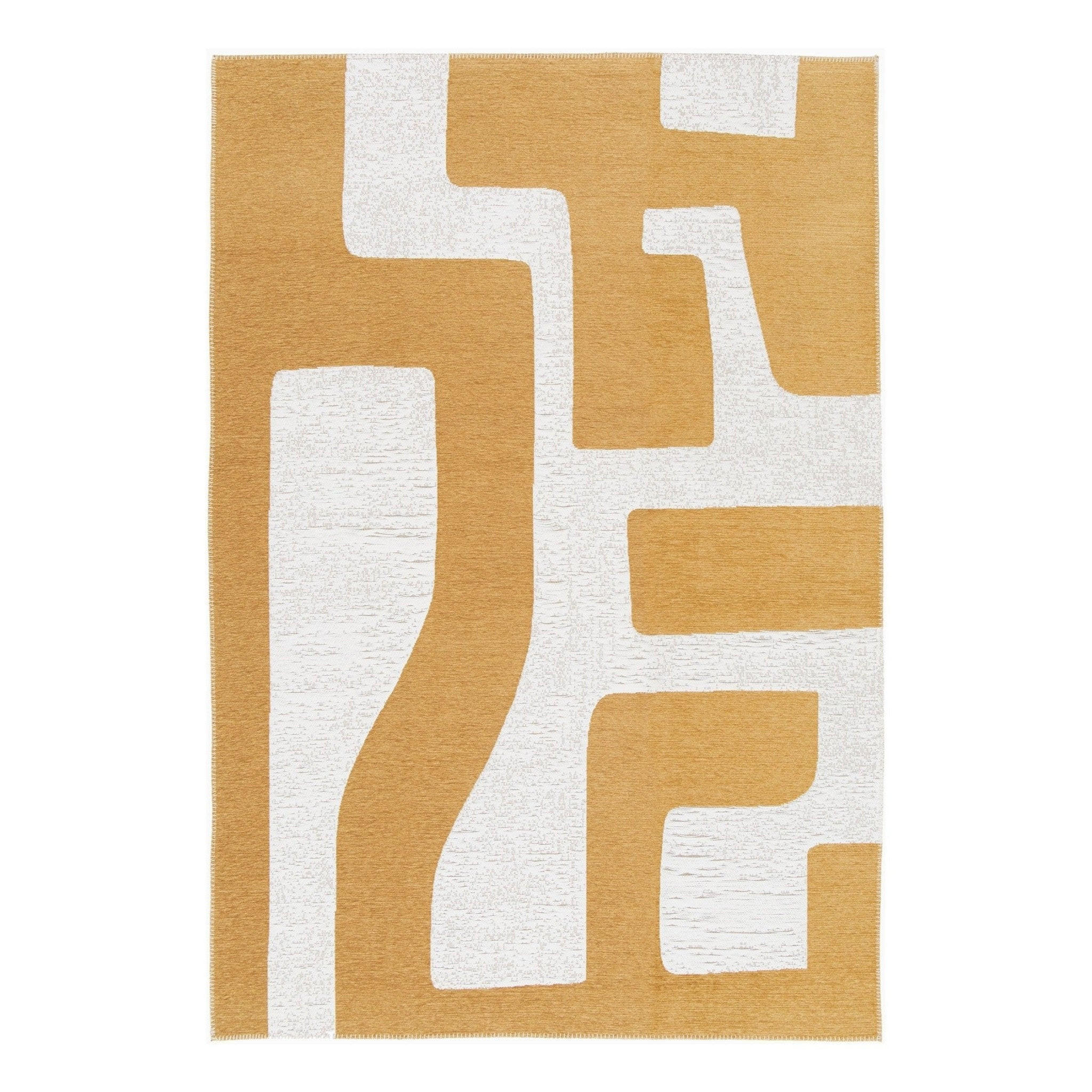 ZEITGENÖSSISCHER Teppich 100% recycelt gelb - Gelb, Textil (120/170cm) - AFK Living