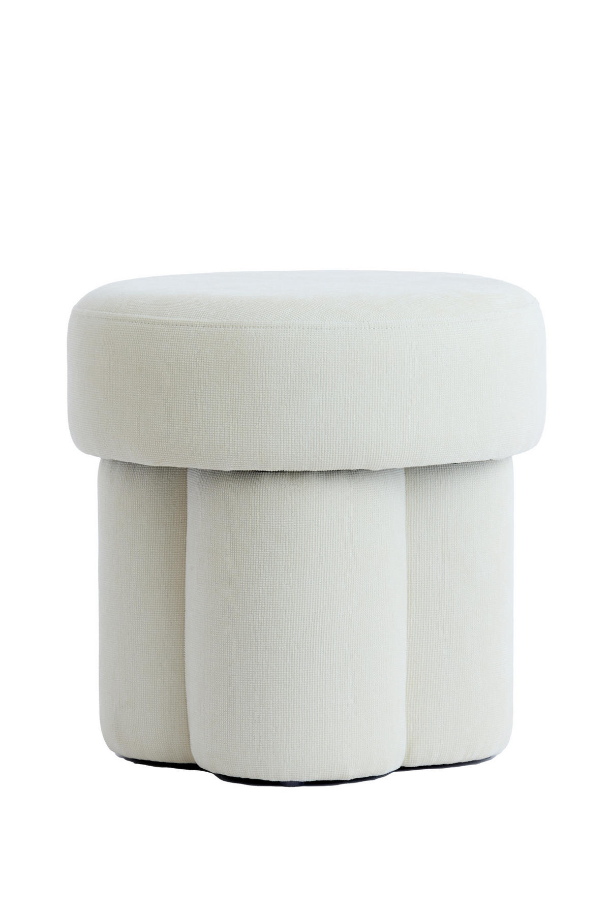 SITZPOUF Curtea Weiß Ø42/43 cm - Weiß, Holz (42/43/42cm) - Light & Living
