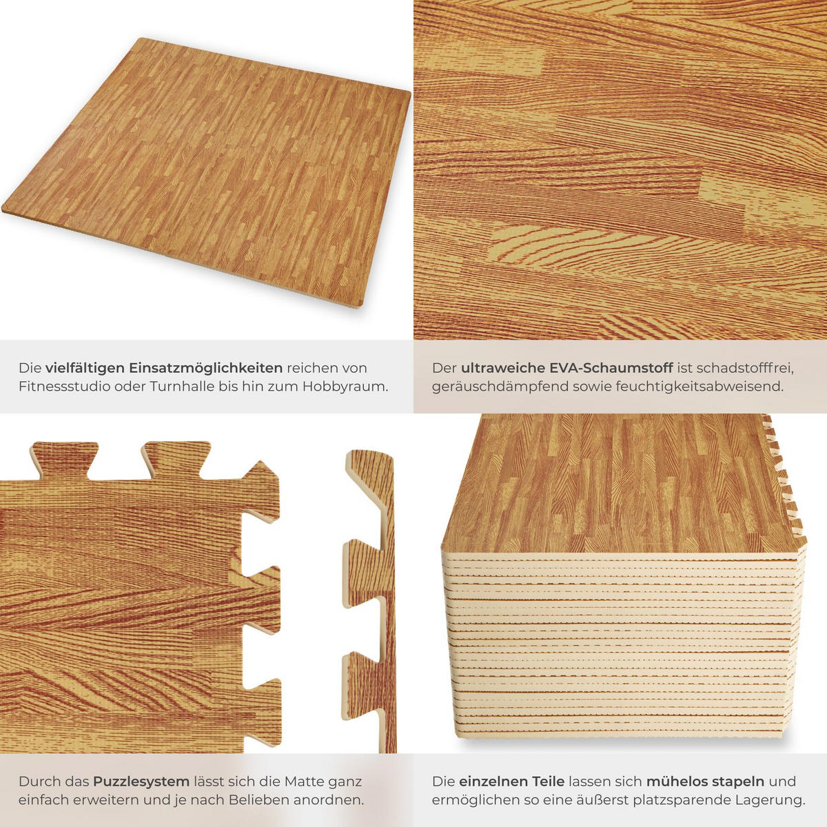 SCHUTZMATTENSET , leichte Reinigung und flexibel erweiterbar, holzdekor - Eiche Artisan, Kunststoff (246/362cm) - tectake