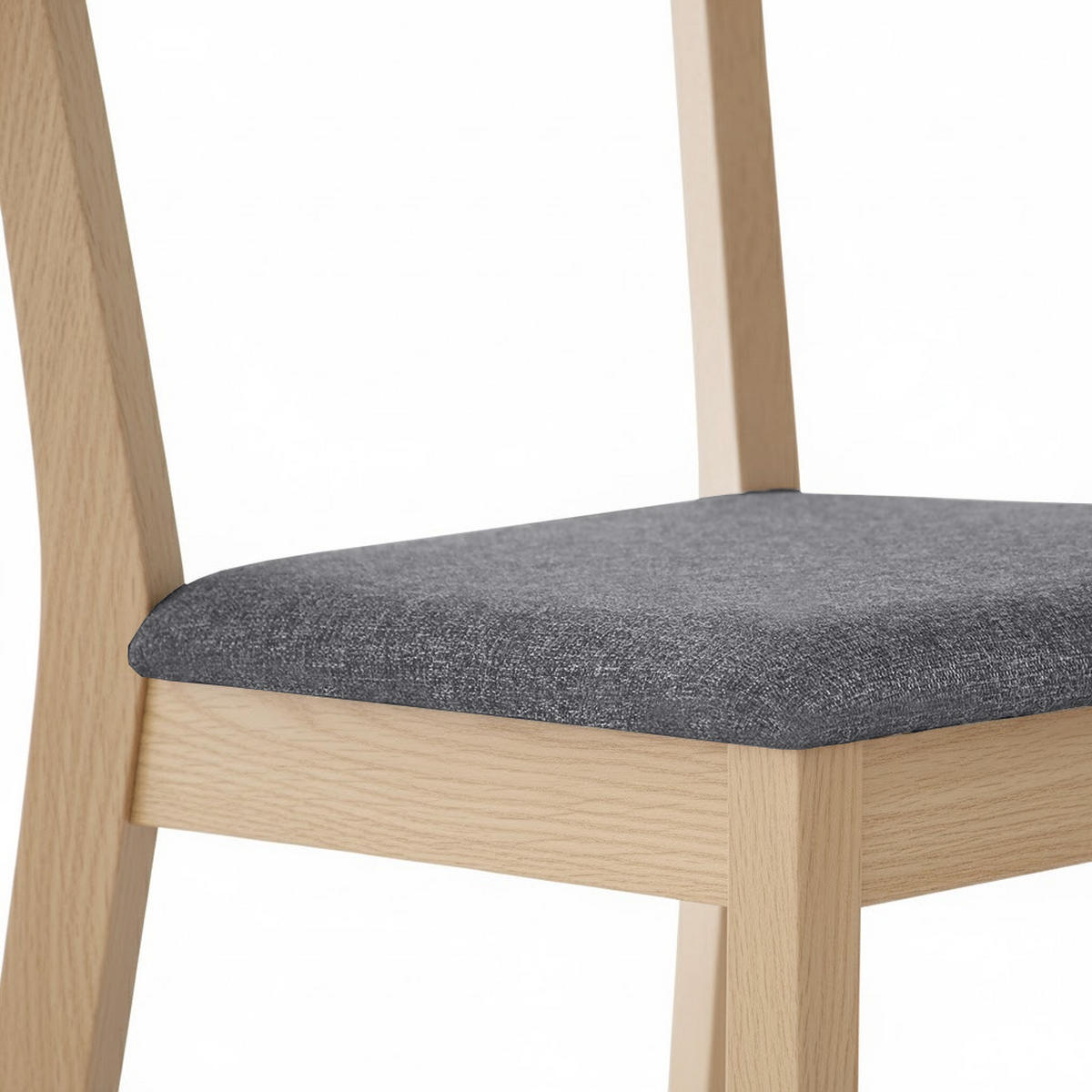 STUHL Moden mit Buchenholzbeinen, Polsterstuhl, Dunkelgrau - Dunkelgrau/Buchefarben, Holz (45/84/45cm) - Beautysofa