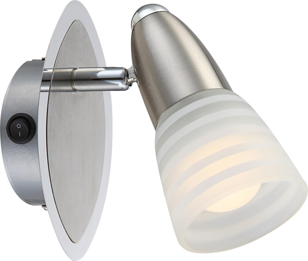 LED WANDLEUCHTE Caleb Silber Glas satiniert - Silberfarben, Metall (9/14.5/13.5cm) - Globo Lighting