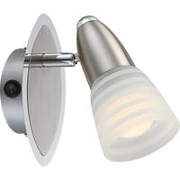 LED WANDLEUCHTE Caleb Silber Glas satiniert - Silberfarben, Metall (9/14.5/13.5cm) - Globo Lighting