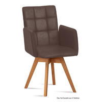 ARMLEHNSTUHL drehbar (6er-Set) Dorie 52x91x60 Eiche geölt/Braun - Eichefarben/Braun, Kunststoff (60/91/52cm) - 58aufmkessel