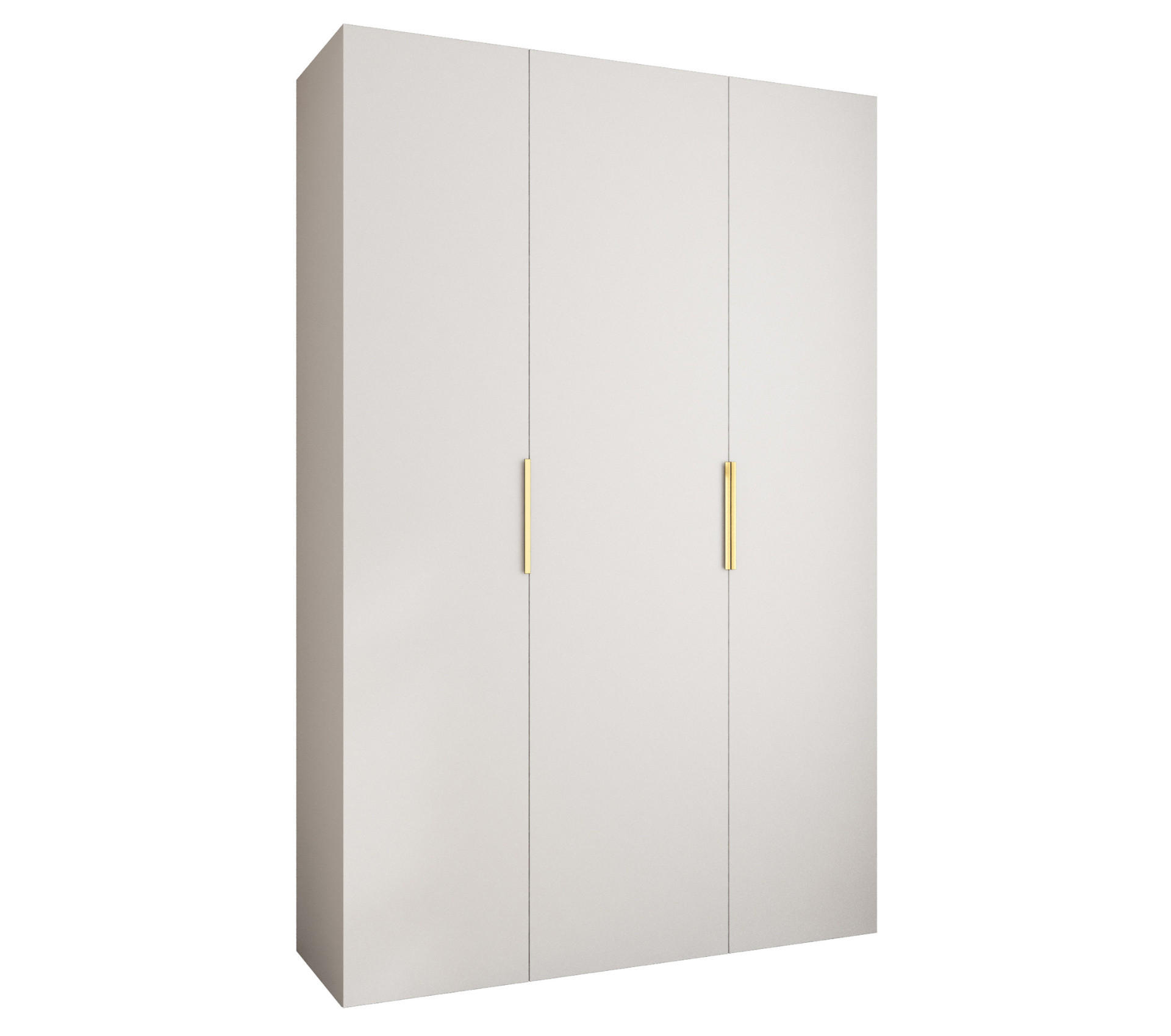DREHTÜRENSCHRANK 245,5/160/50 3-türig - Goldfarben/Weiß, Holz/Metall (160/245.5/50cm) - Abiks Möbel