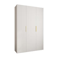 DREHTÜRENSCHRANK 245,5/160/50 3-türig - Goldfarben/Weiß, Holz/Metall (160/245.5/50cm) - Abiks Möbel