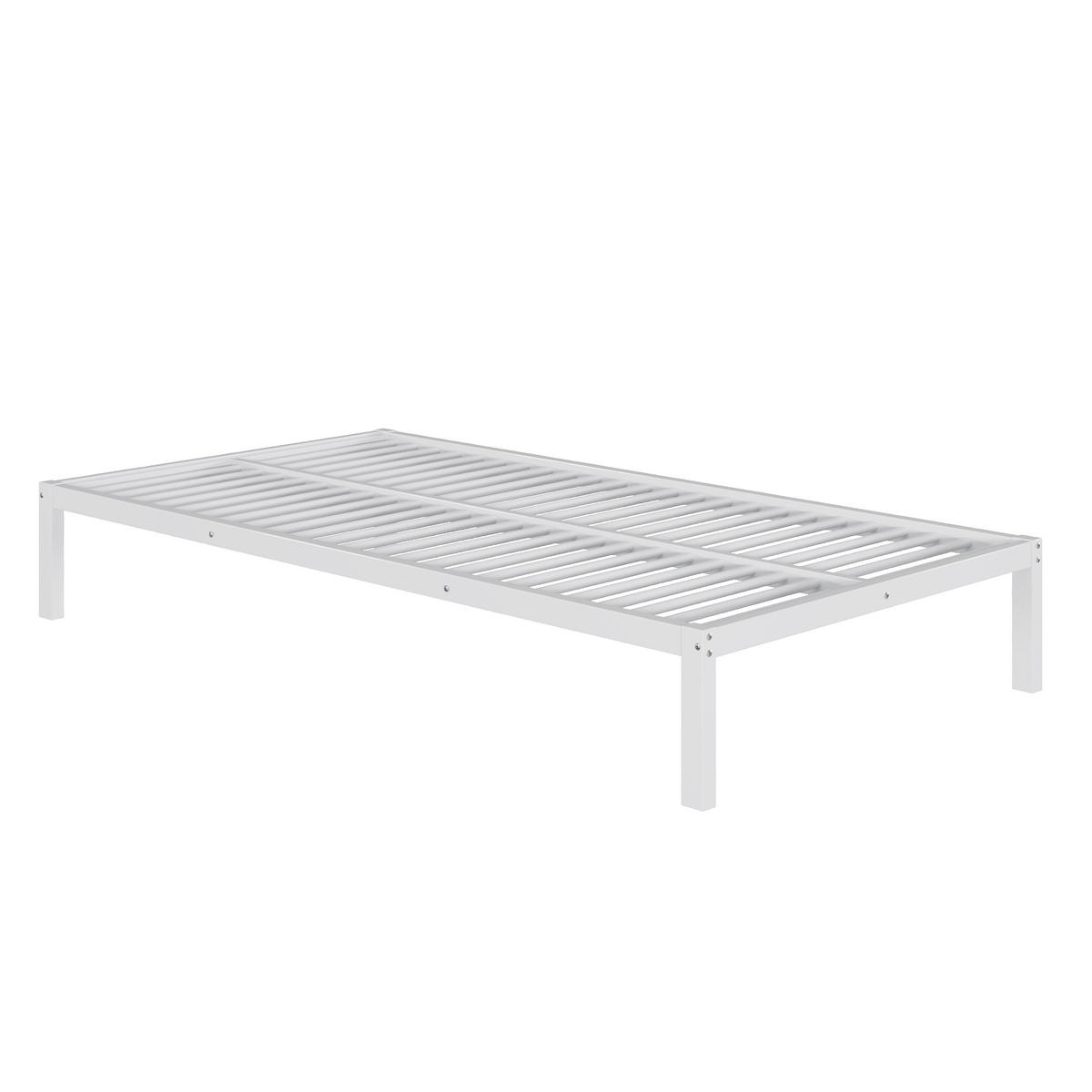 HOCHBETT 90/200 cm mit Schreibtisch und Regalen, DE-41974, in Weiß - Weiß, Metall (90/200cm) - ComfortXL
