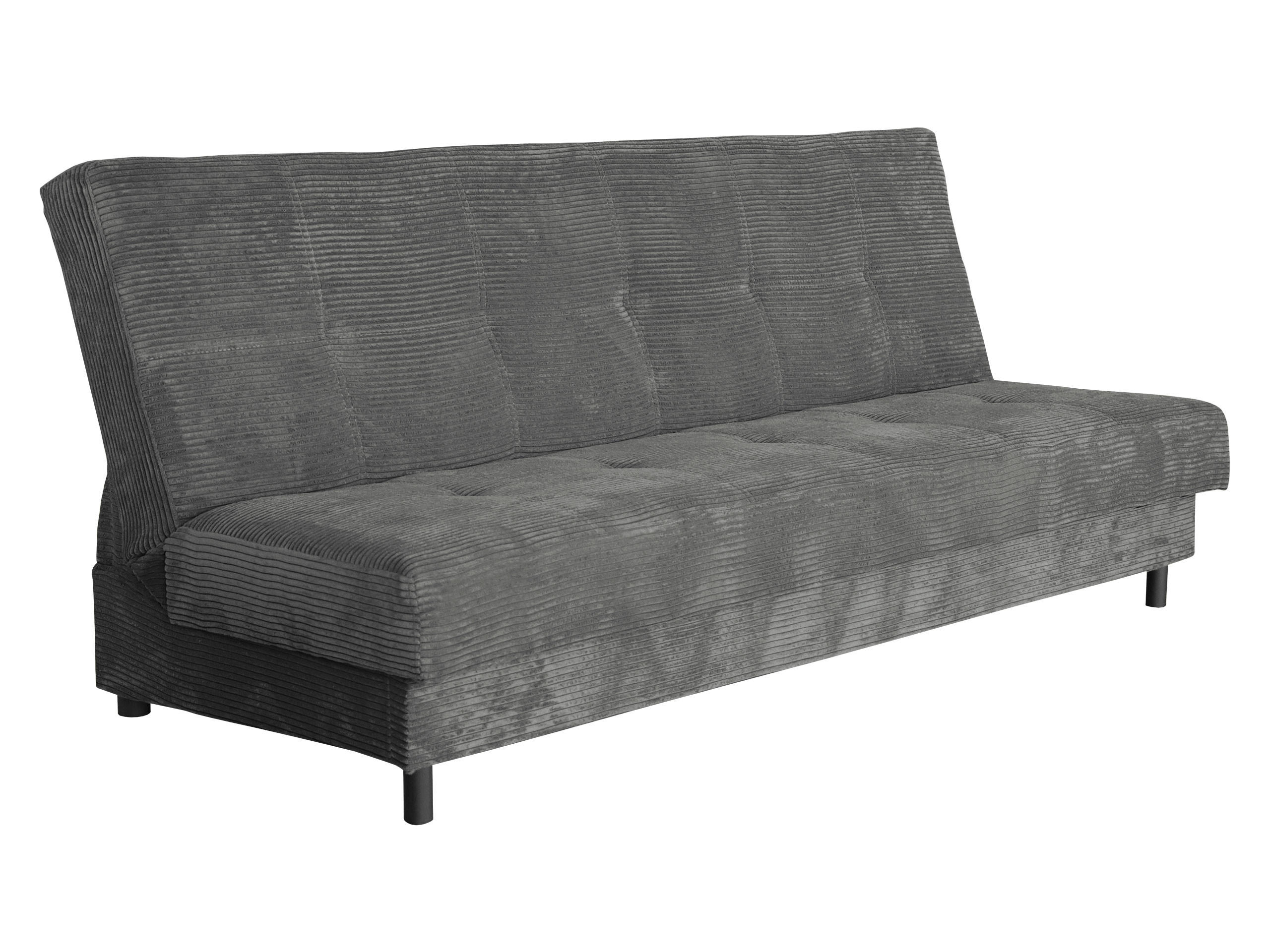 SCHLAFSOFA Enduro XIV Cord - Schwarz/Grau, Holz/Kunststoff (195/90/85cm) - MIRJAN24