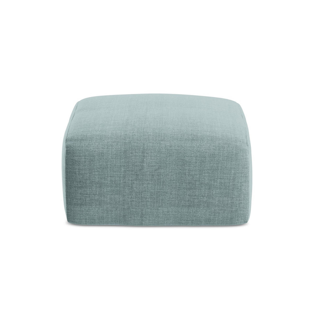 POUF Strukturstoff Blau - Pastellblau/Schwarz, Holzwerkstoff/Kunststoff (65/40/65cm) - LaMiaSofa