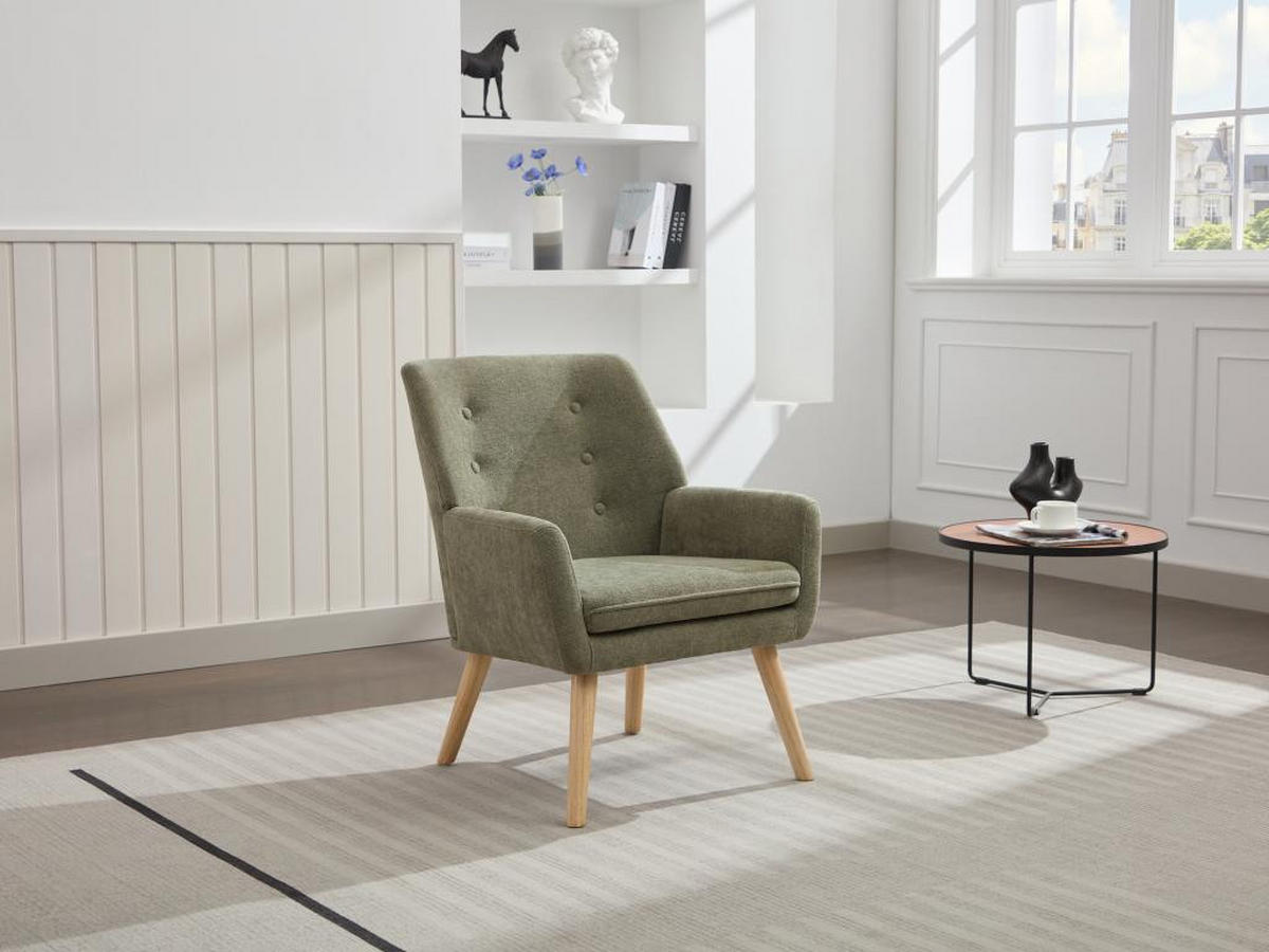 SESSEL - Stoff - Grün - SERINO - Grün, Textil (68/79/65cm) - Vente-Unique