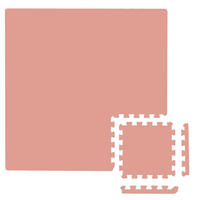 SPIELMATTE ab Null - 90/90/1 cm Puzzlematte mit Rand Terrakotta - Rosa, Kunststoff (30/30cm) - Littletom