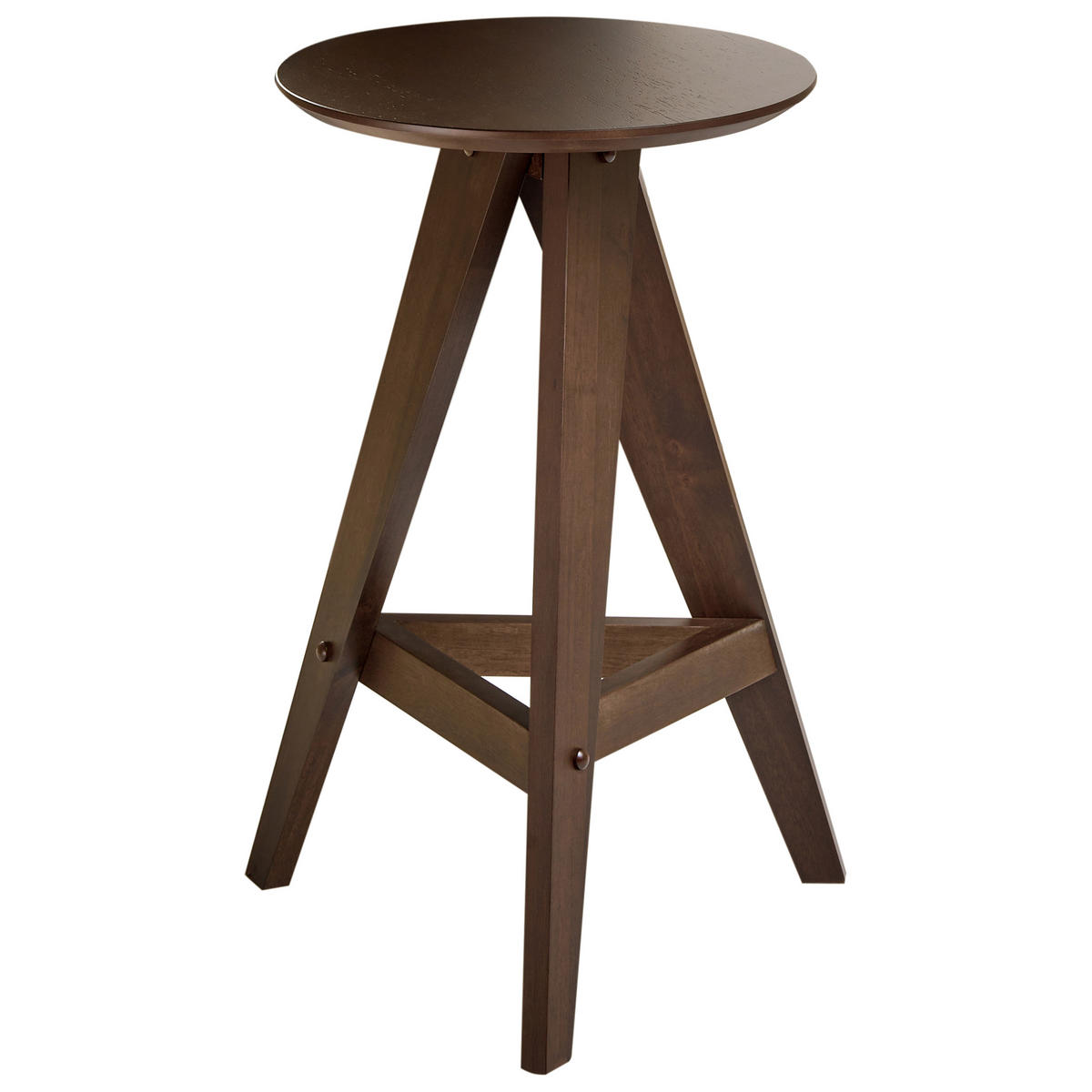 BARHOCKER 2er-Set Holz Dunkelbraun Aroma - Dunkelbraun, Holz (43/62/43cm) - Beliani