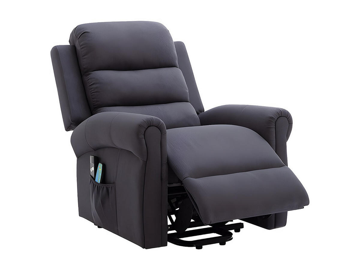 MASSAGESESSEL mit elektrischer Aufstehhilfe - Stoff - Anthrazit - LOVARI - Anthrazit, Textil (84/107/91cm) - Vente-Unique