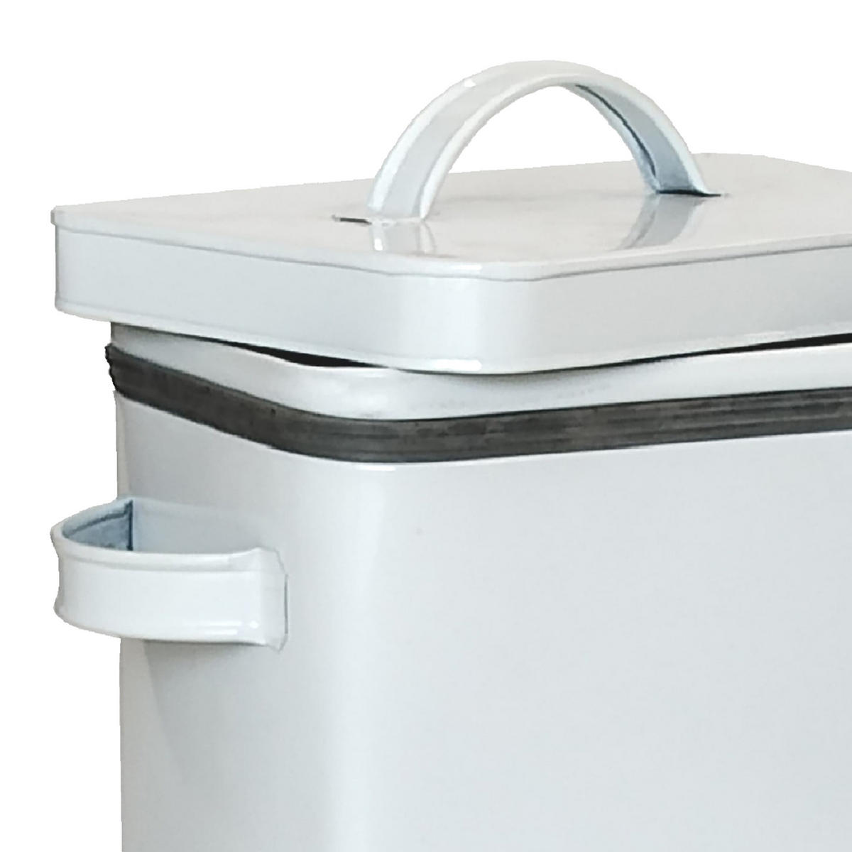 METALLBOX - Weiß, Kunststoff/Metall (24.5/27.5/16cm) - Relaxdays