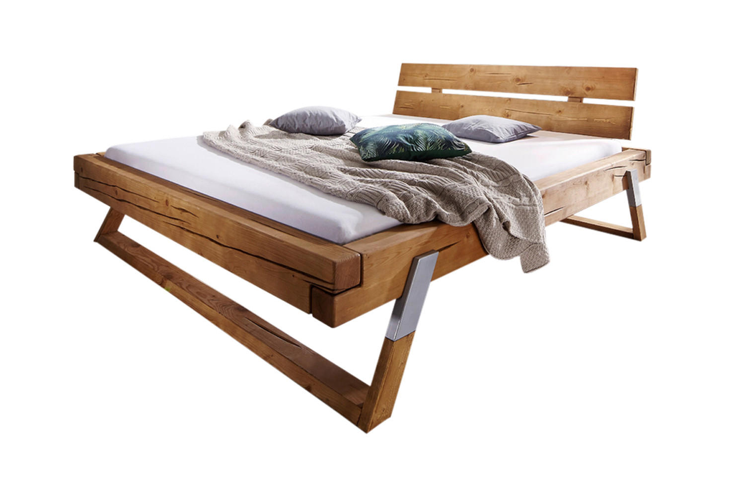 BALKENBETT TOMA Holz - Braun, Holz (140/200cm) - KAWOLA
