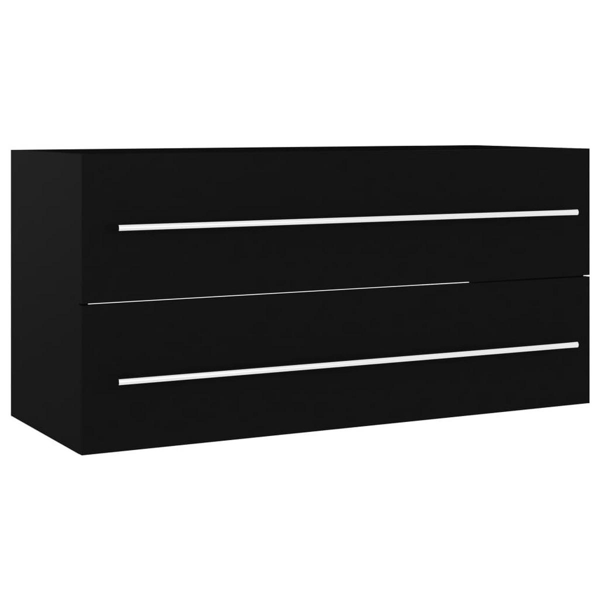 WASCHBECKENUNTERSCHRANK Dixon 100/38.5/48 cm - Schwarz, Holzwerkstoff (100/48/38.5cm) - Nettlife