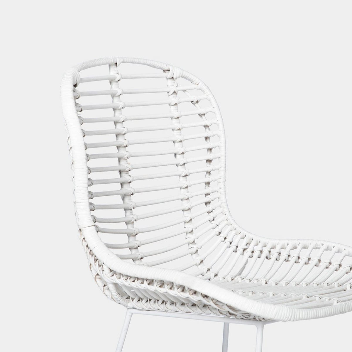 GARTENSTUHL Leo Weiß 47 cm x 86 cm 2er-Set - Weiß, Naturmaterialien (47/86/57cm) - Klast Home