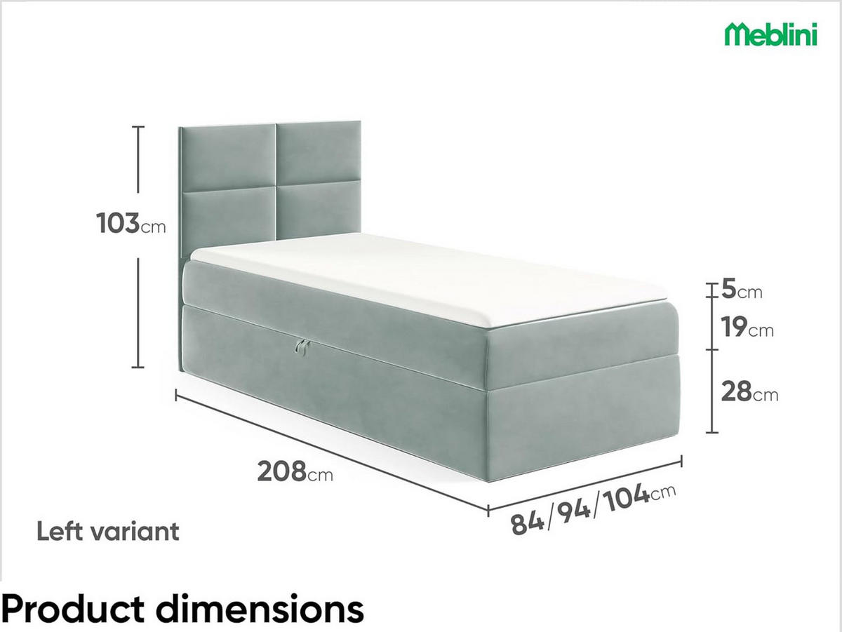 KINDERBETT MINO 3 - Blaugrau, Holzwerkstoff (84/208cm) - Meblini
