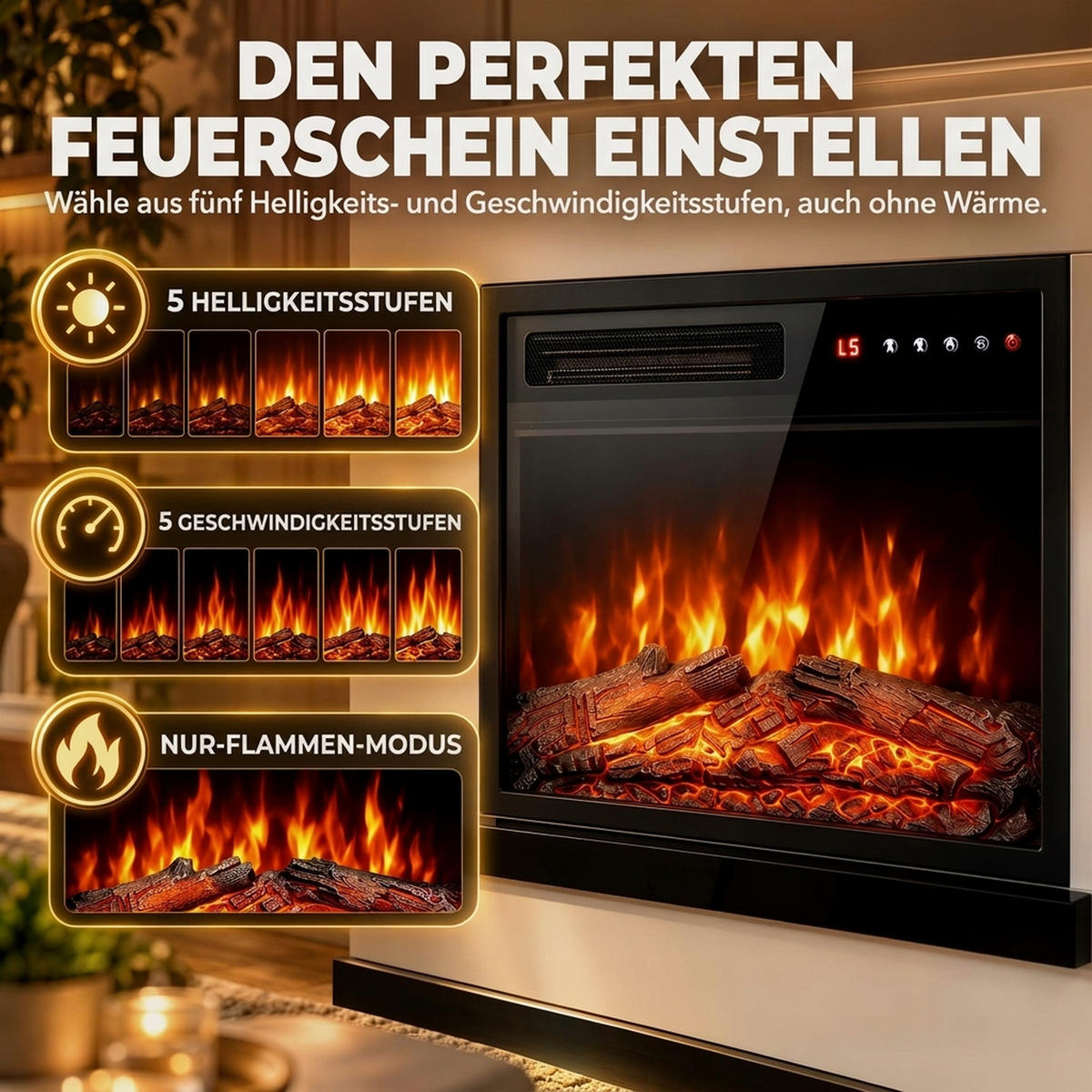 ELEKTROKAMIN Spanplatte Stahl Weiß - Schwarz/Weiß, Holzwerkstoff (23/78.5/80cm) - HOMCOM