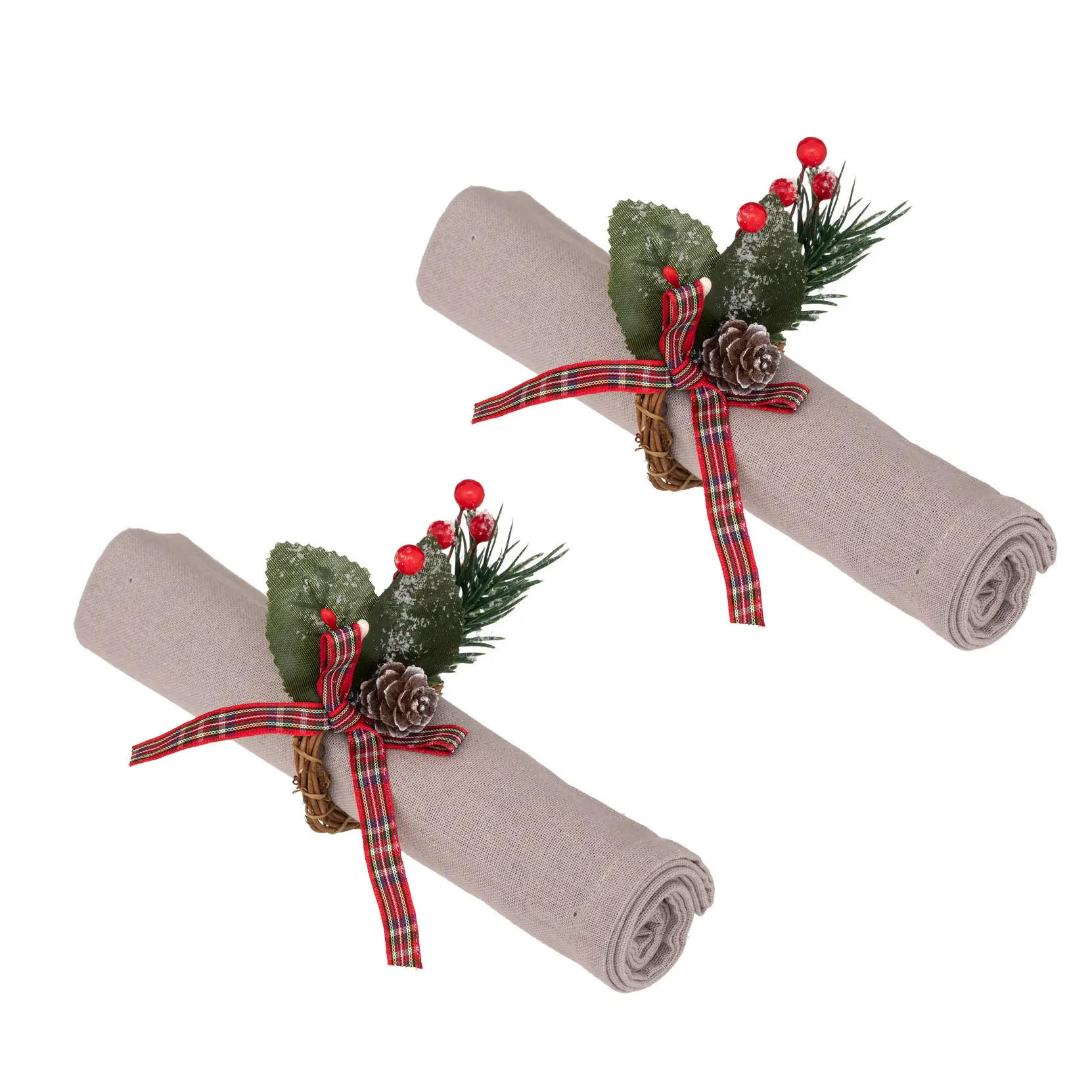 SERVIETTENRING Weihnachten 2er-Set - Multicolor, Kunststoff (2.5/9/7cm) - Atmosphera Createur d´interieur