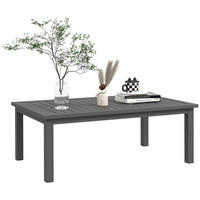 GARTENBEISTELLTISCH DE-14103 rechteckig, Aluminium-Lattenrost 100x60 cm Braun - Braun, Metall (100/60/37cm) - ComfortXL