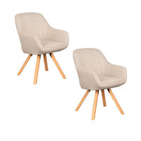 ESSZIMMERSTUHL Matera drehbar 2er-Set - Beige/Schwarz, Textil/Metall (59/84/61cm) - Mr. Deko