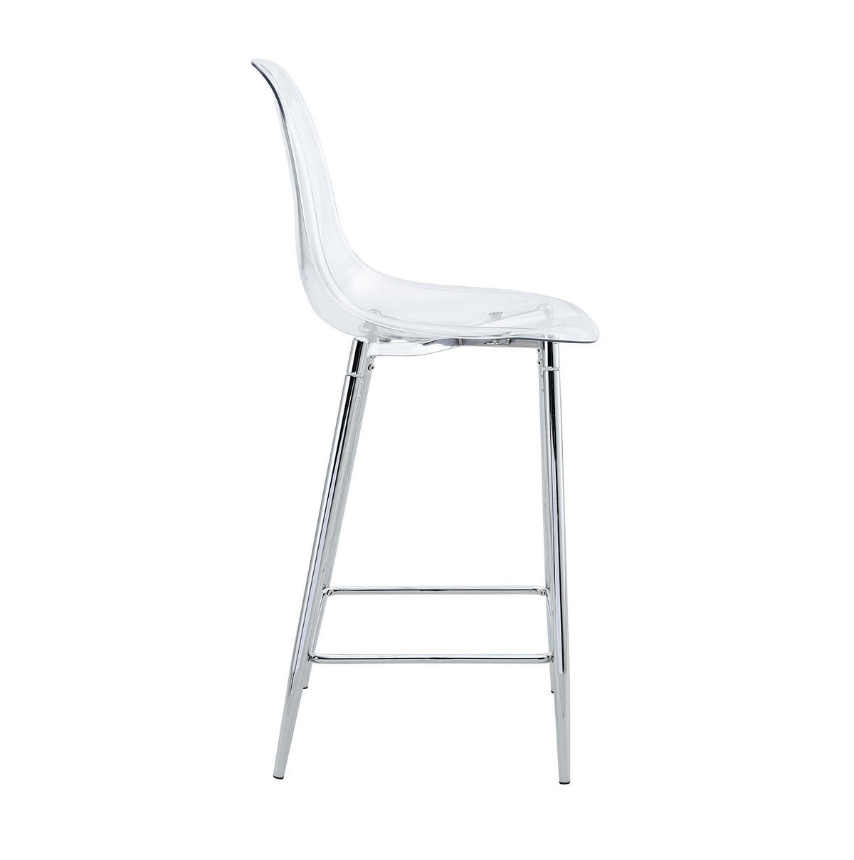 BARHOCKER mit transparentem Sitz und Metallgestell, Silberfarben - Silberfarben, Kunststoff (45/102/51cm) - MIVRAY
