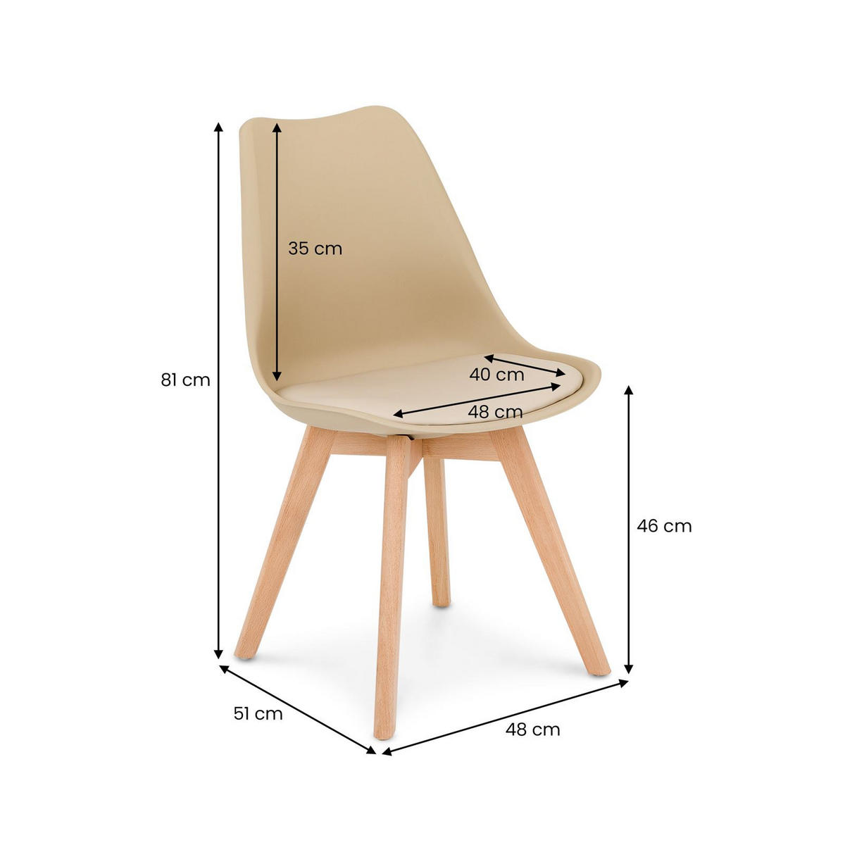 ESSZIMMERSTÜHLE ABBY 4er-Set champagne - Champagner, Textil (49/82/53cm) - IDIMEX
