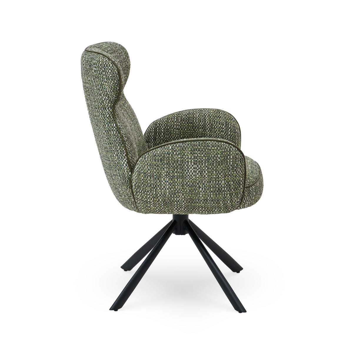 ESSZIMMERSTUHL 2er Set Sitzfläche 360° drehbar, Mikrofaser Grün - Grün, Textil/Metall (65/90.5/63cm) - Elementi