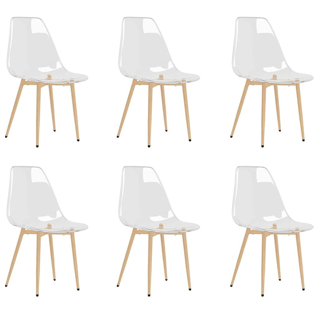 ESSZIMMERSTÜHLE 6 Stk. Transparent PET 46*52*84cm - Transparent, Metall (46/84/52cm) - ZMH