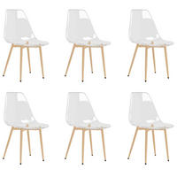 ESSZIMMERSTÜHLE 6 Stk. Transparent PET 46*52*84cm - Transparent, Metall (46/84/52cm) - ZMH