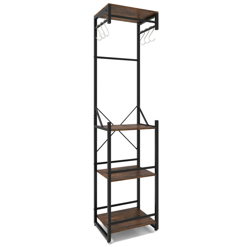 GARDEROBENSTÄNDER Metall schwarz - Schwarz, Metall (40/162/30cm) - COSTWAY