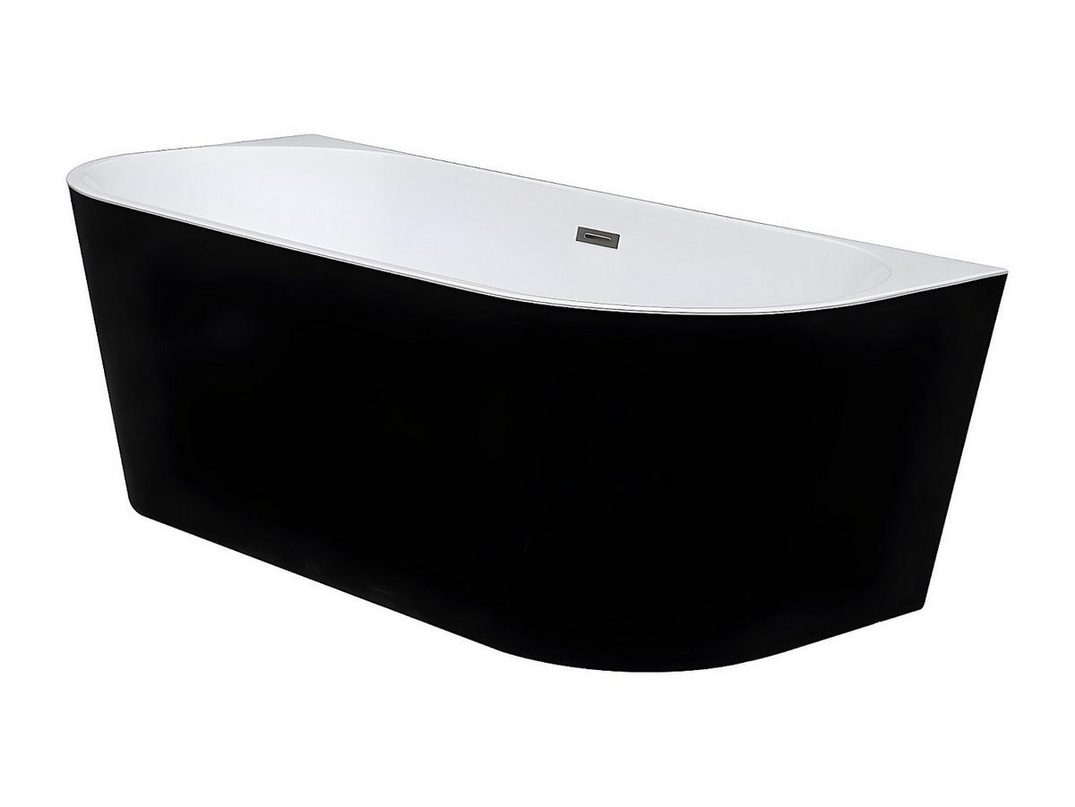 VORWANDBADEWANNE - 1 Person - Acryl - Schwarz - Schwarz, Kunststoff (170/58/75cm) - Vente-Unique