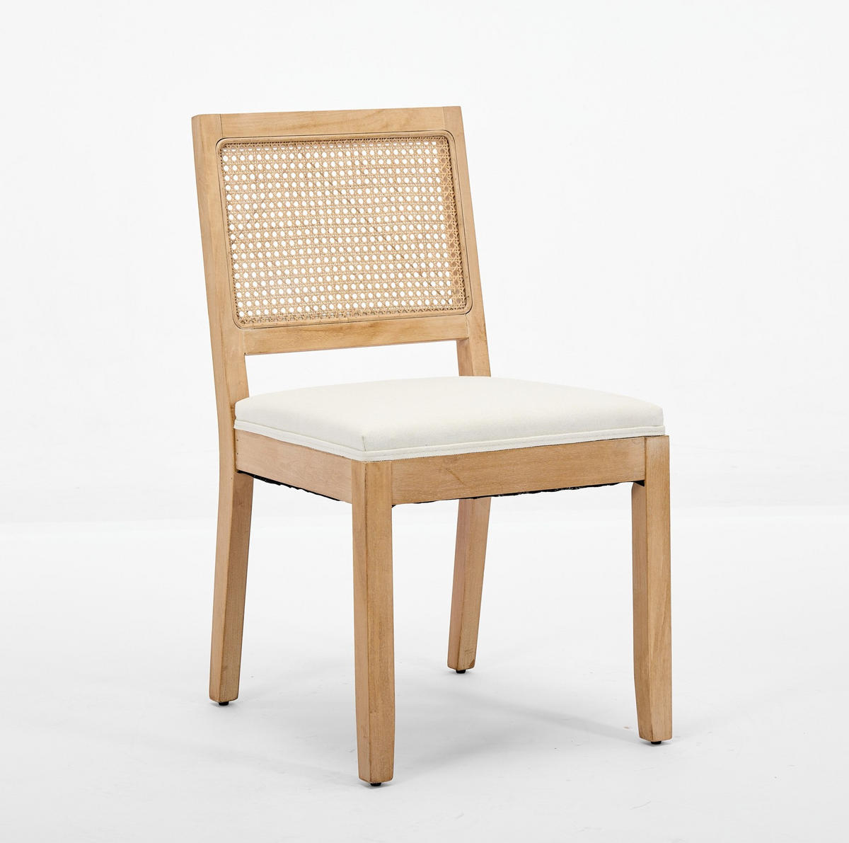 ESSZIMMERSTUHL mit Rattangeflecht Leinen Beige 2er-Set - Beige, Holz (48/86.5/56cm) - Meubliv